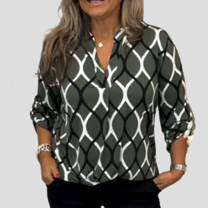 JUSTINA™ | Bluse mit geometrischem Muster