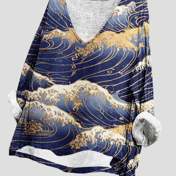 SILVIA™| Luftige Bluse mit floralen Akzenten