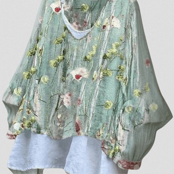 SILVIA™| Luftige Bluse mit floralen Akzenten