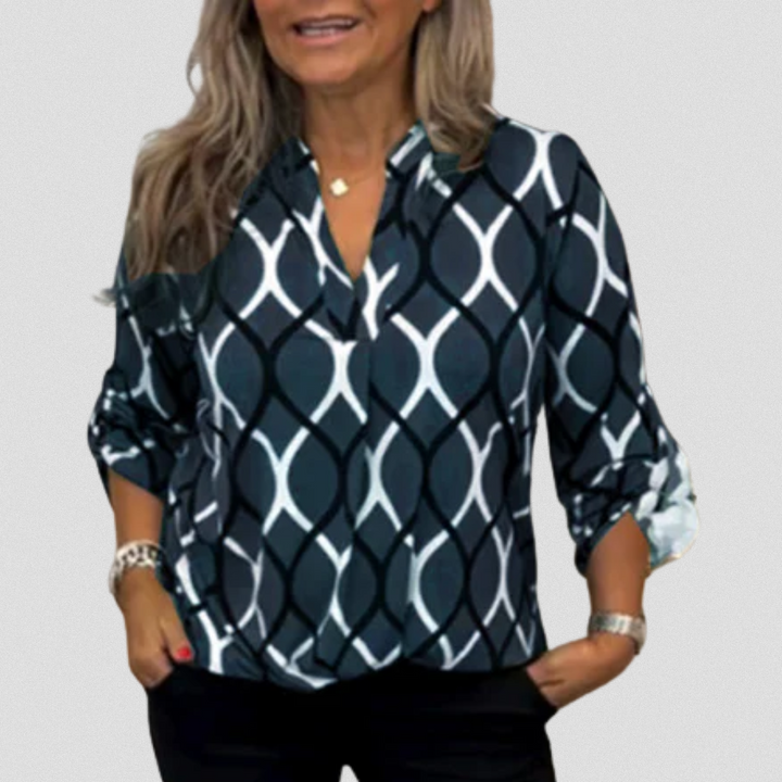 JUSTINA™ | Bluse mit geometrischem Muster