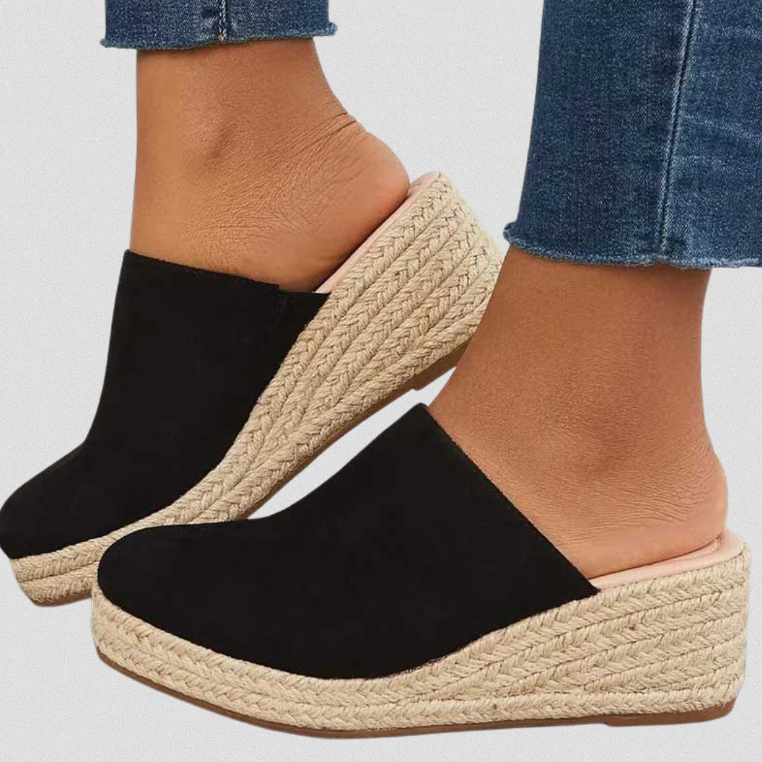 NUMA™ | Sandalen mit Flecht-Absatz aus Premium-Material