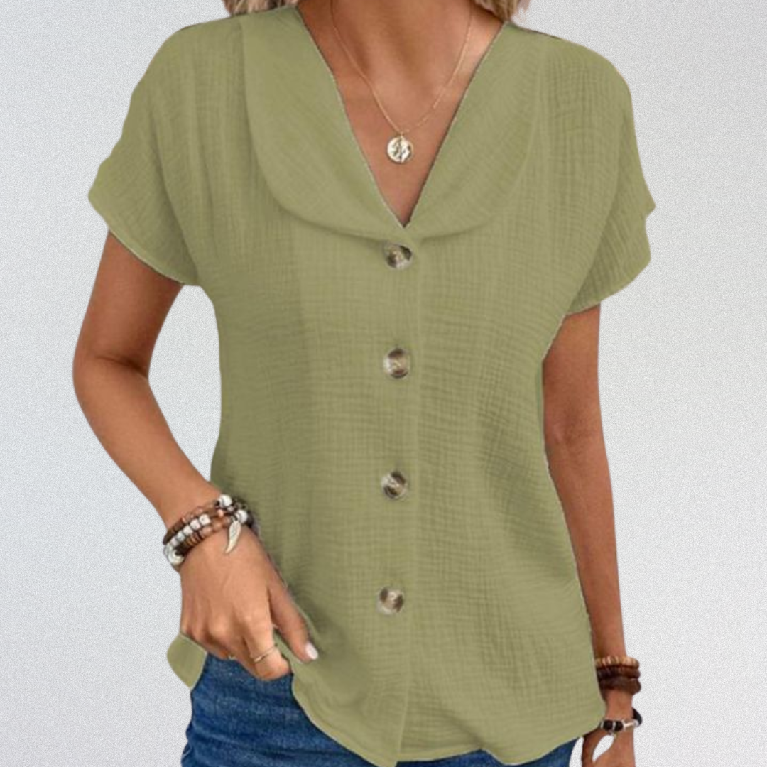 EMMA™| Bluse aus Premium-Baumwolle mit Knöpfen