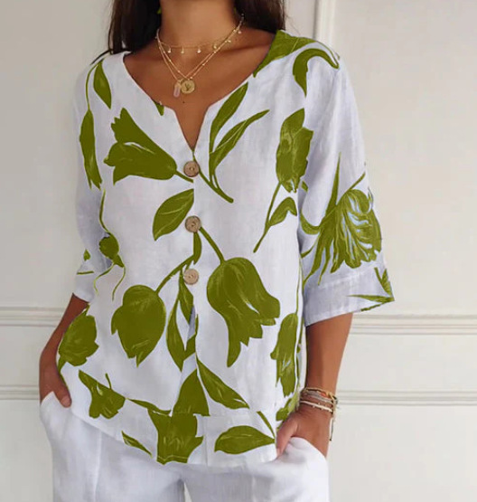IRIS™| Tunika-Bluse aus Premiumstoff mit V-Ausschnitt