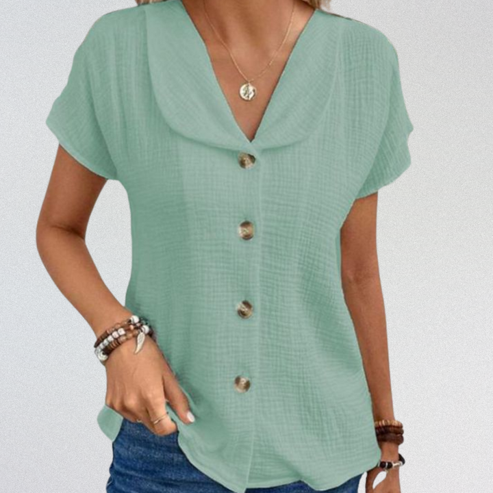 EMMA™| Bluse aus Premium-Baumwolle mit Knöpfen