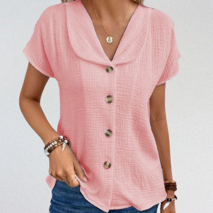 EMMA™| Bluse aus Premium-Baumwolle mit Knöpfen
