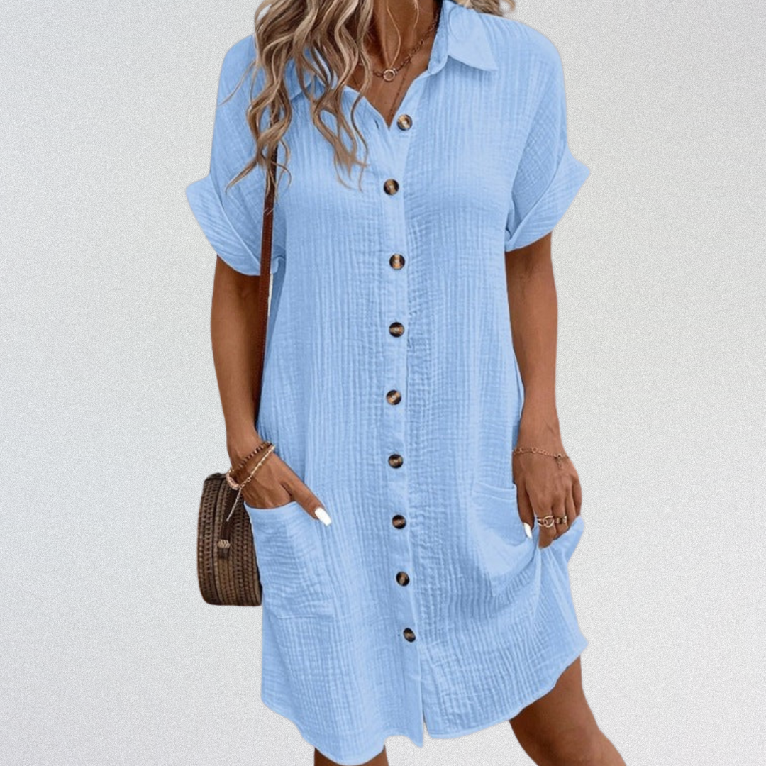 HARPER™  | Lockeres Hemdkleid aus Baumwolle für stilvollen Alltag