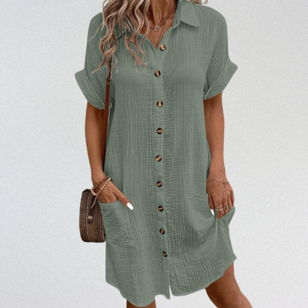 HARPER™  | Lockeres Hemdkleid aus Baumwolle für stilvollen Alltag