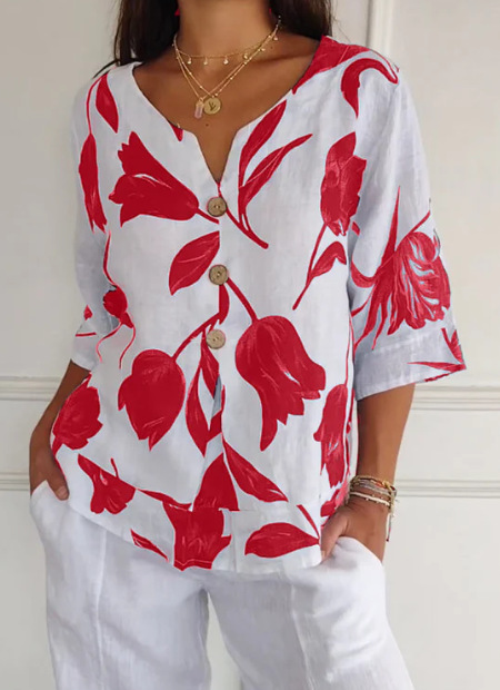 IRIS™| Tunika-Bluse aus Premiumstoff mit V-Ausschnitt