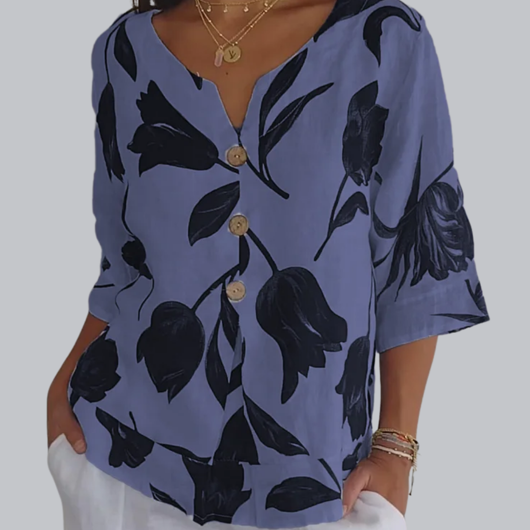 IRIS™| Tunika-Bluse aus Premiumstoff mit V-Ausschnitt