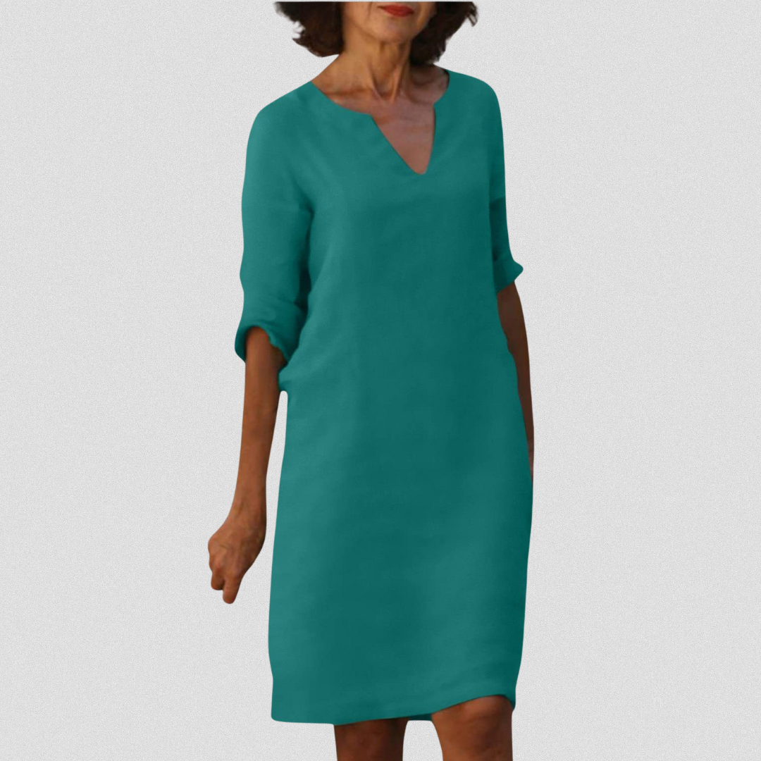 SUSAN™   |   Elegantes Kleid mit V-Ausschnitt aus Premium-Material