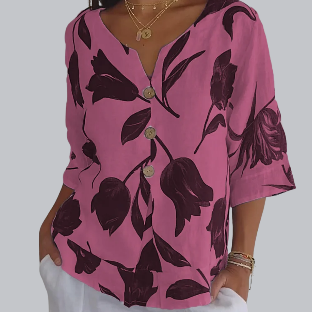 IRIS™| Tunika-Bluse aus Premiumstoff mit V-Ausschnitt