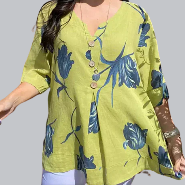 IRIS™| Tunika-Bluse aus Premiumstoff mit V-Ausschnitt