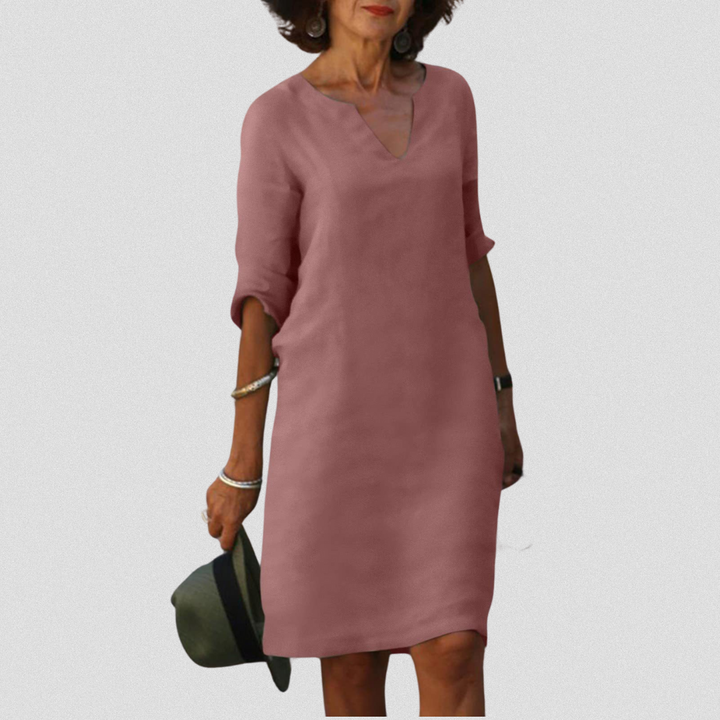 SUSAN™   |   Elegantes Kleid mit V-Ausschnitt aus Premium-Material