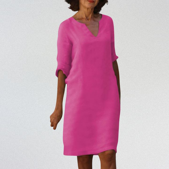 SUSAN™   |   Elegantes Kleid mit V-Ausschnitt aus Premium-Material