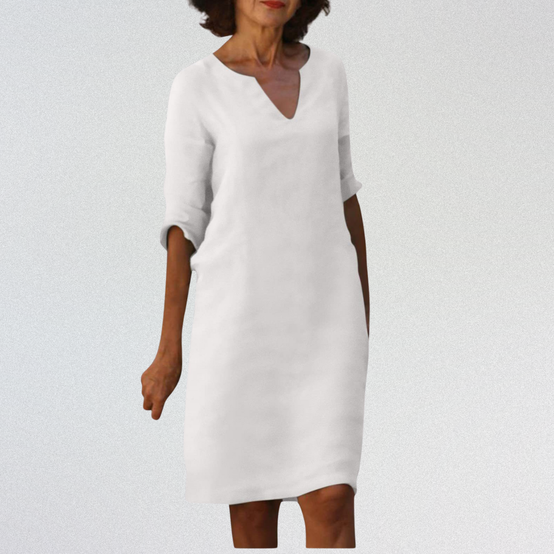 SUSAN™   |   Elegantes Kleid mit V-Ausschnitt aus Premium-Material
