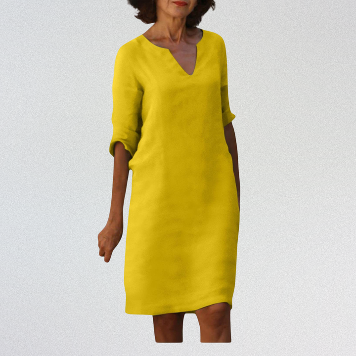 SUSAN™   |   Elegantes Kleid mit V-Ausschnitt aus Premium-Material