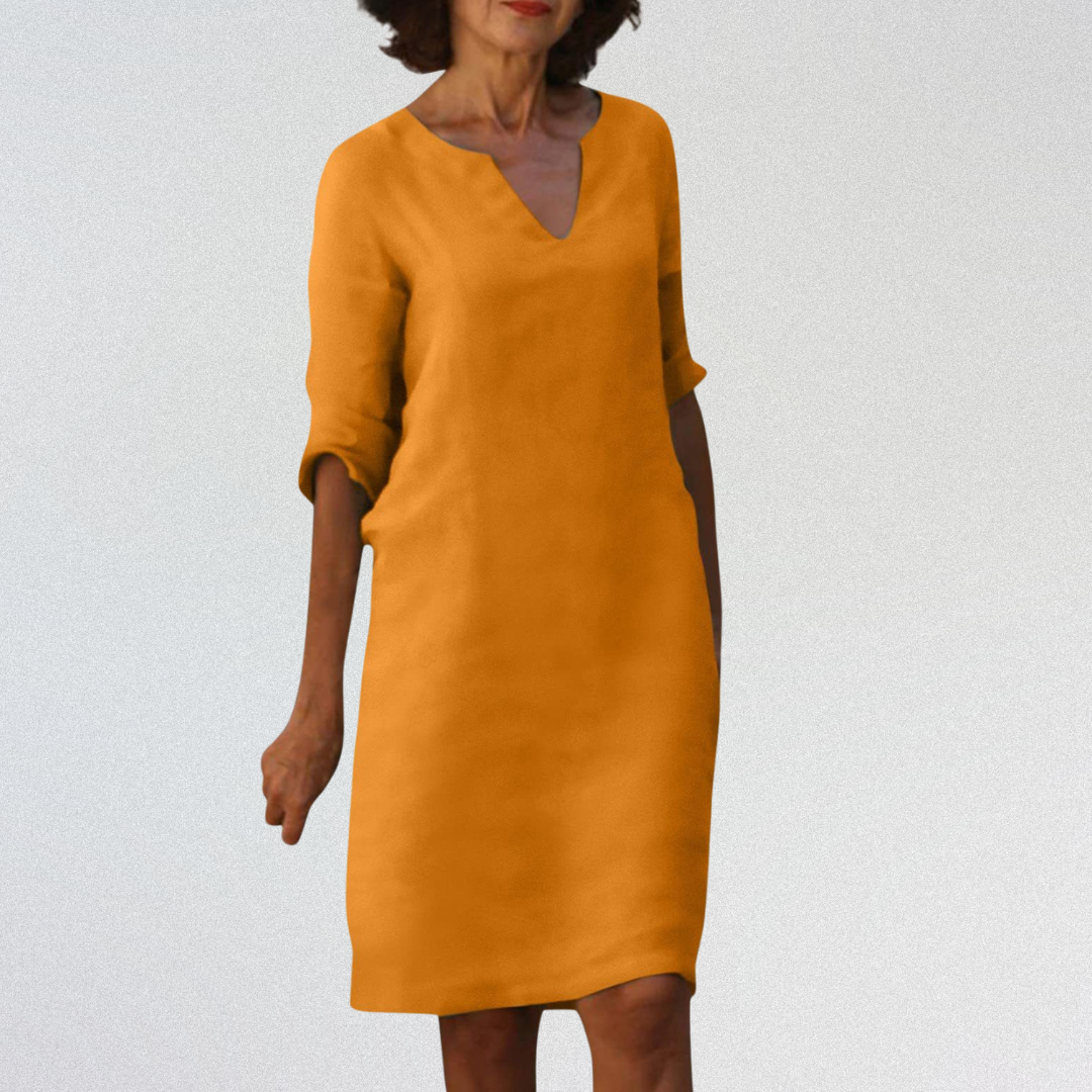 SUSAN™   |   Elegantes Kleid mit V-Ausschnitt aus Premium-Material