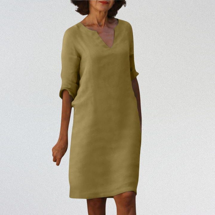 SUSAN™   |   Elegantes Kleid mit V-Ausschnitt aus Premium-Material