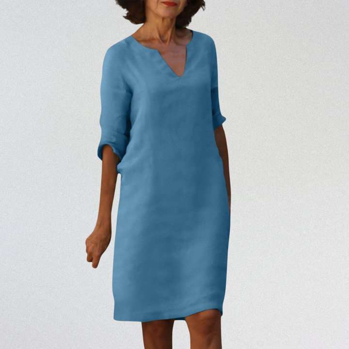 SUSAN™   |   Elegantes Kleid mit V-Ausschnitt aus Premium-Material
