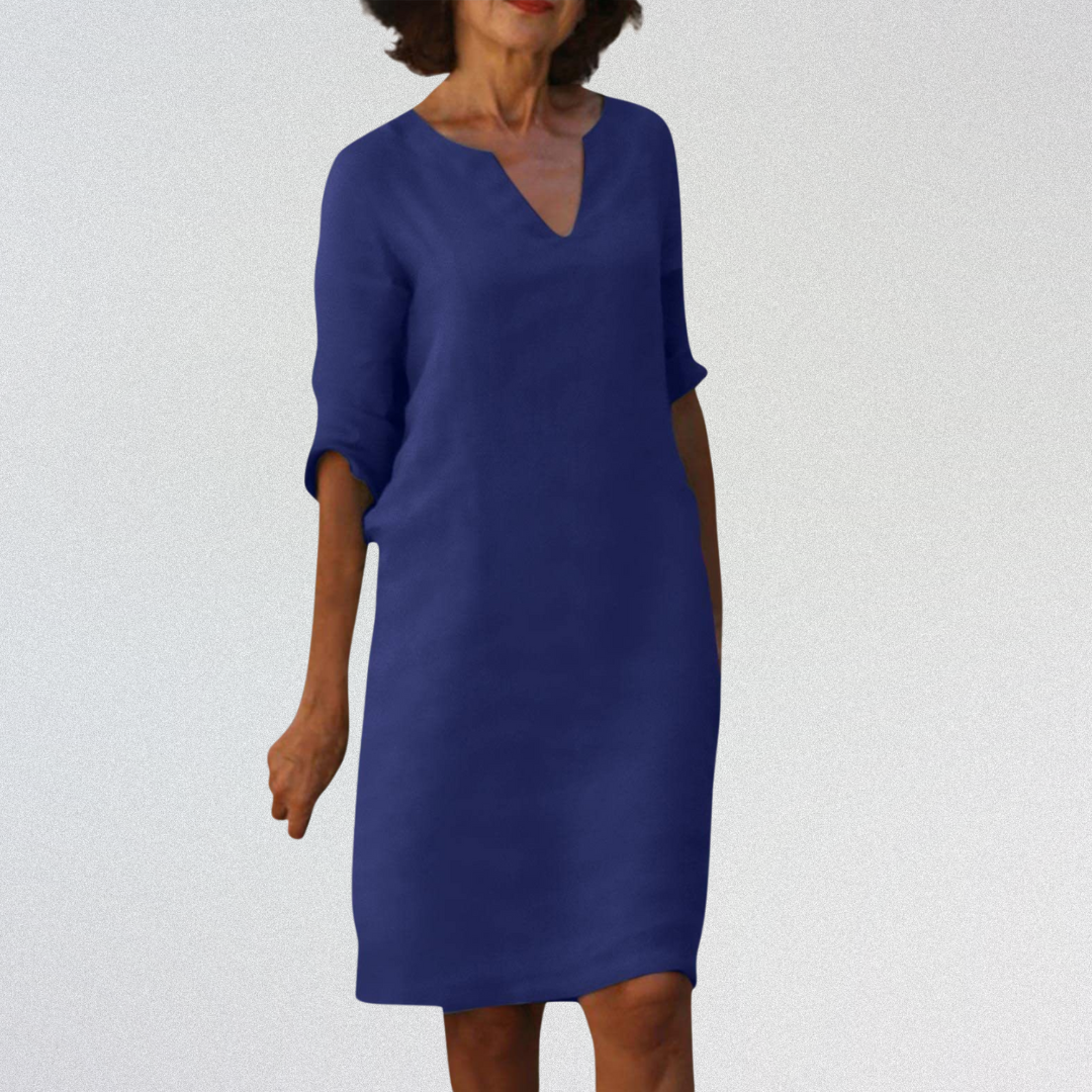 SUSAN™   |   Elegantes Kleid mit V-Ausschnitt aus Premium-Material