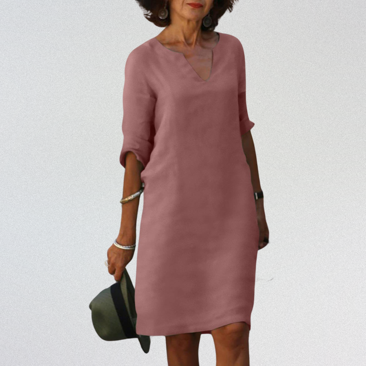 SUSAN™   |   Elegantes Kleid mit V-Ausschnitt aus Premium-Material