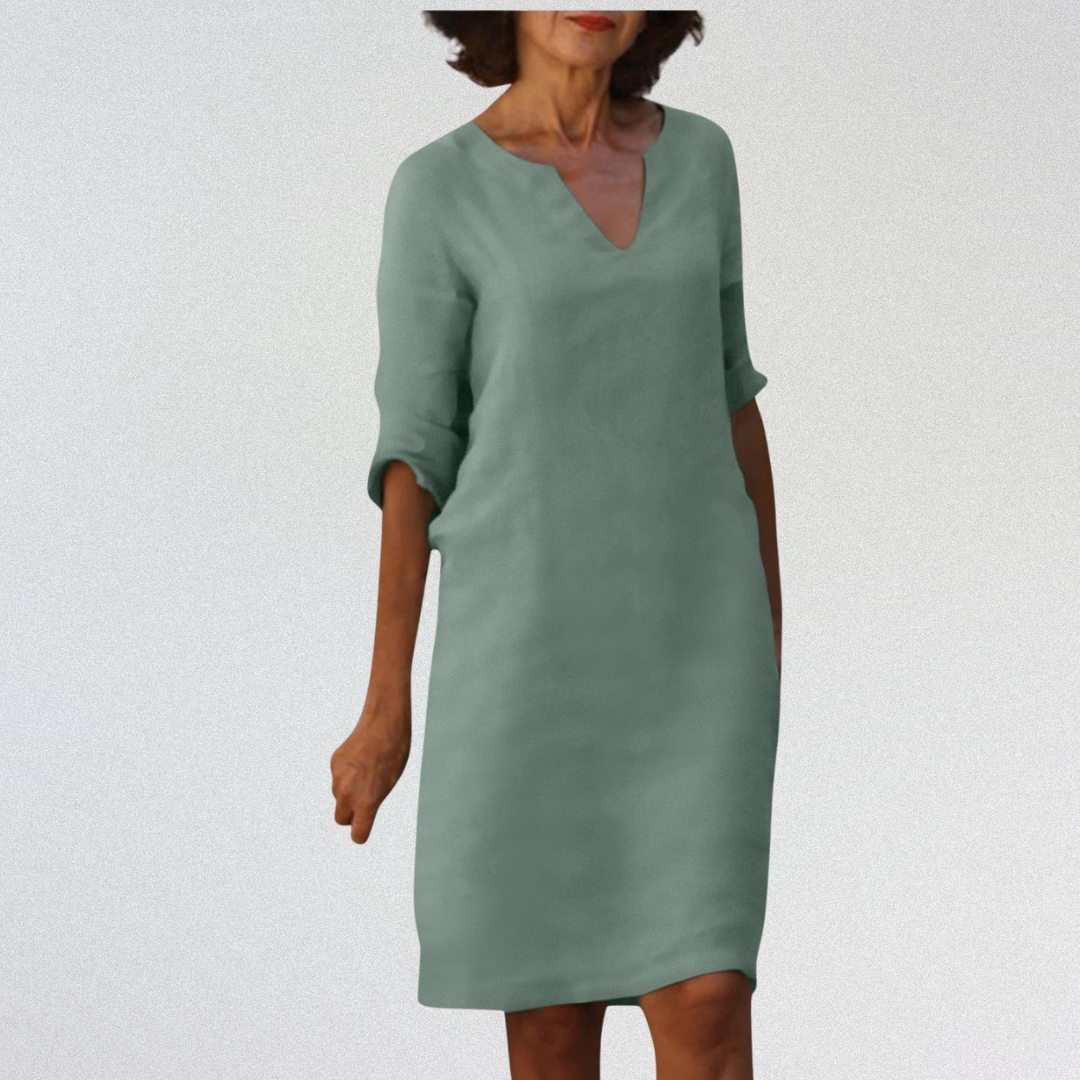SUSAN™   |   Elegantes Kleid mit V-Ausschnitt aus Premium-Material