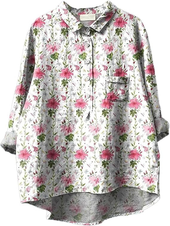 MARIGOLD™ | Handgefertigte Hemdbluse mit Blumen- und Tiermuster