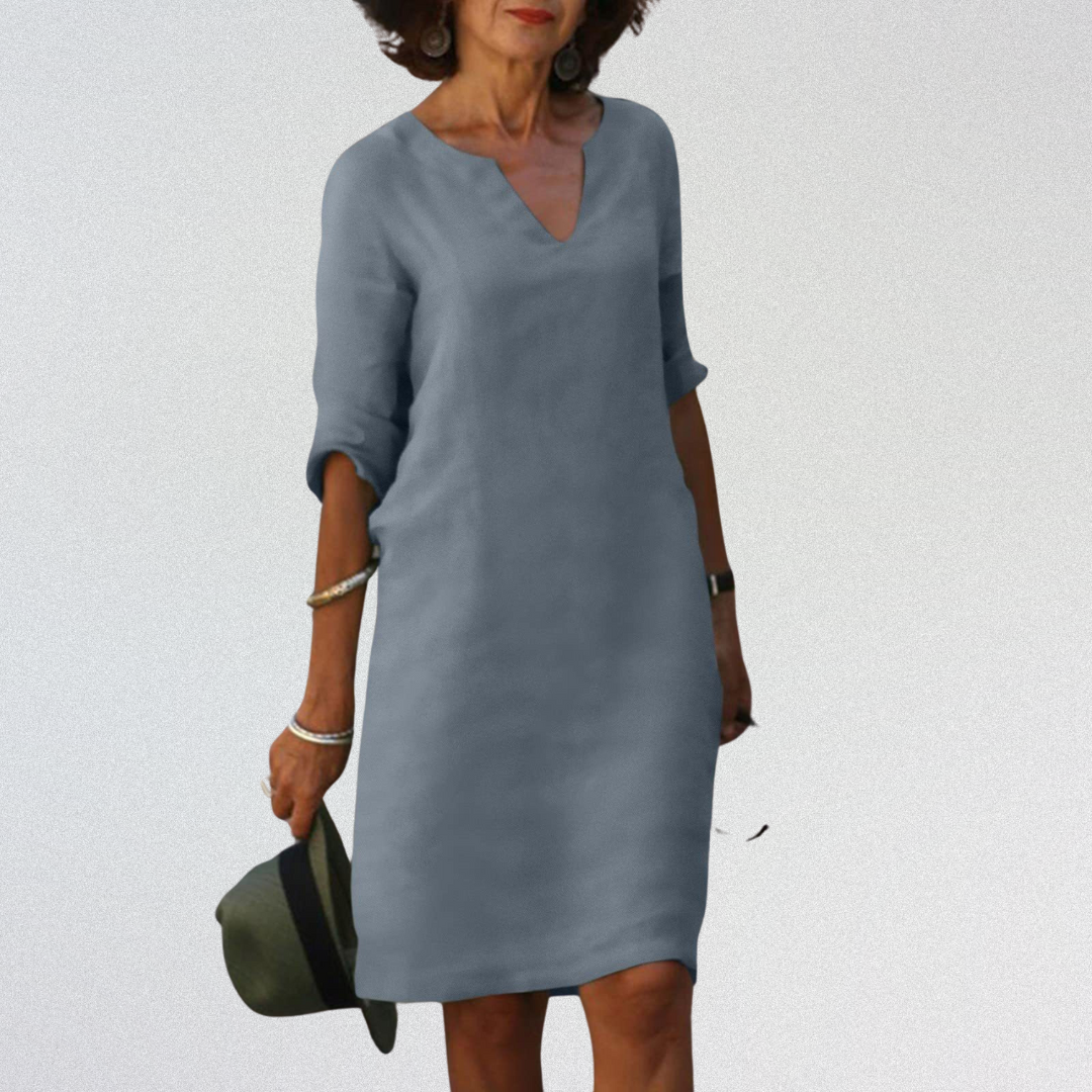 SUSAN™   |   Elegantes Kleid mit V-Ausschnitt aus Premium-Material